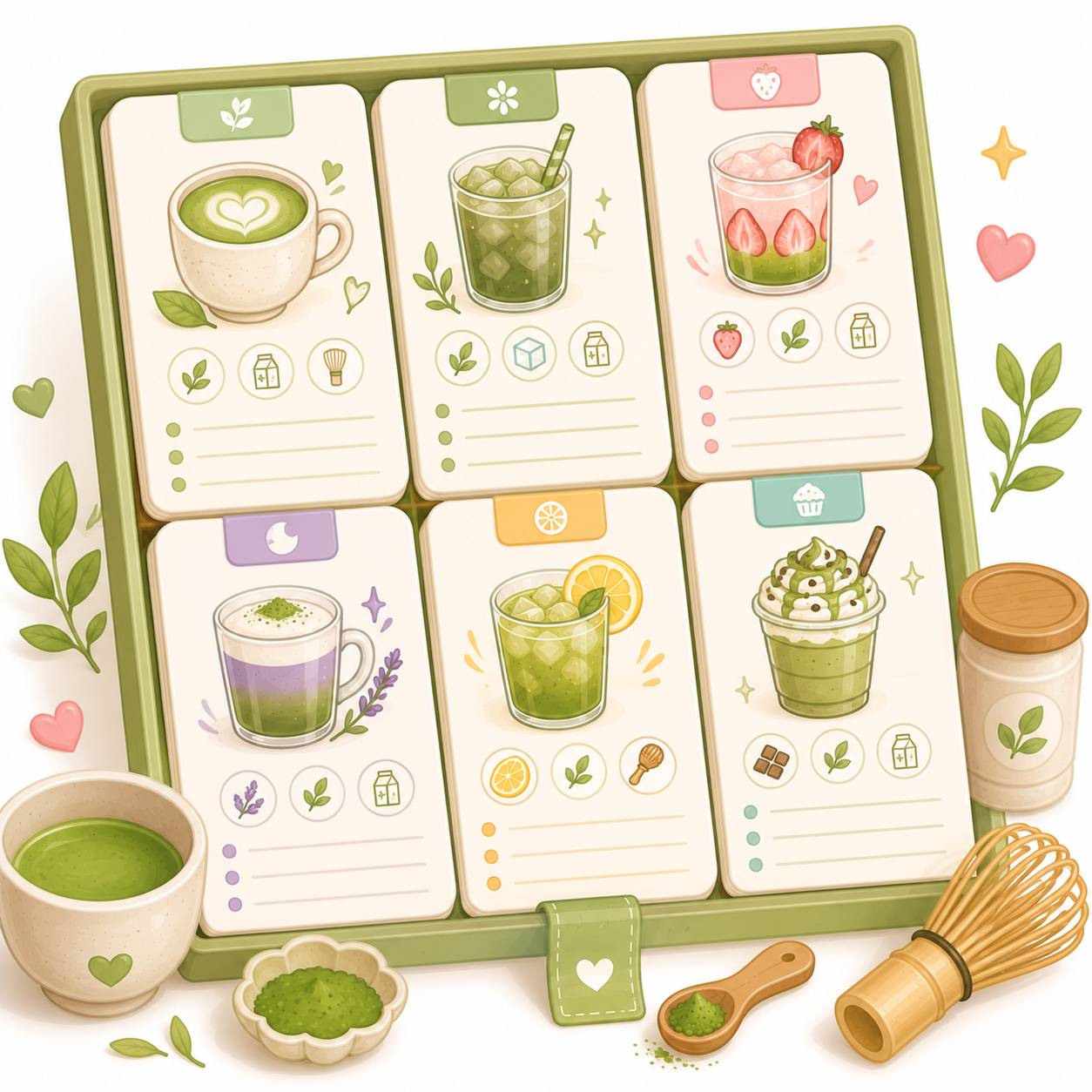 Matcha Recipe Cards
