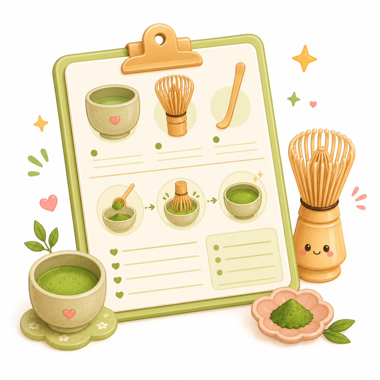 Matcha Tools & Whisking Cheat Sheets
